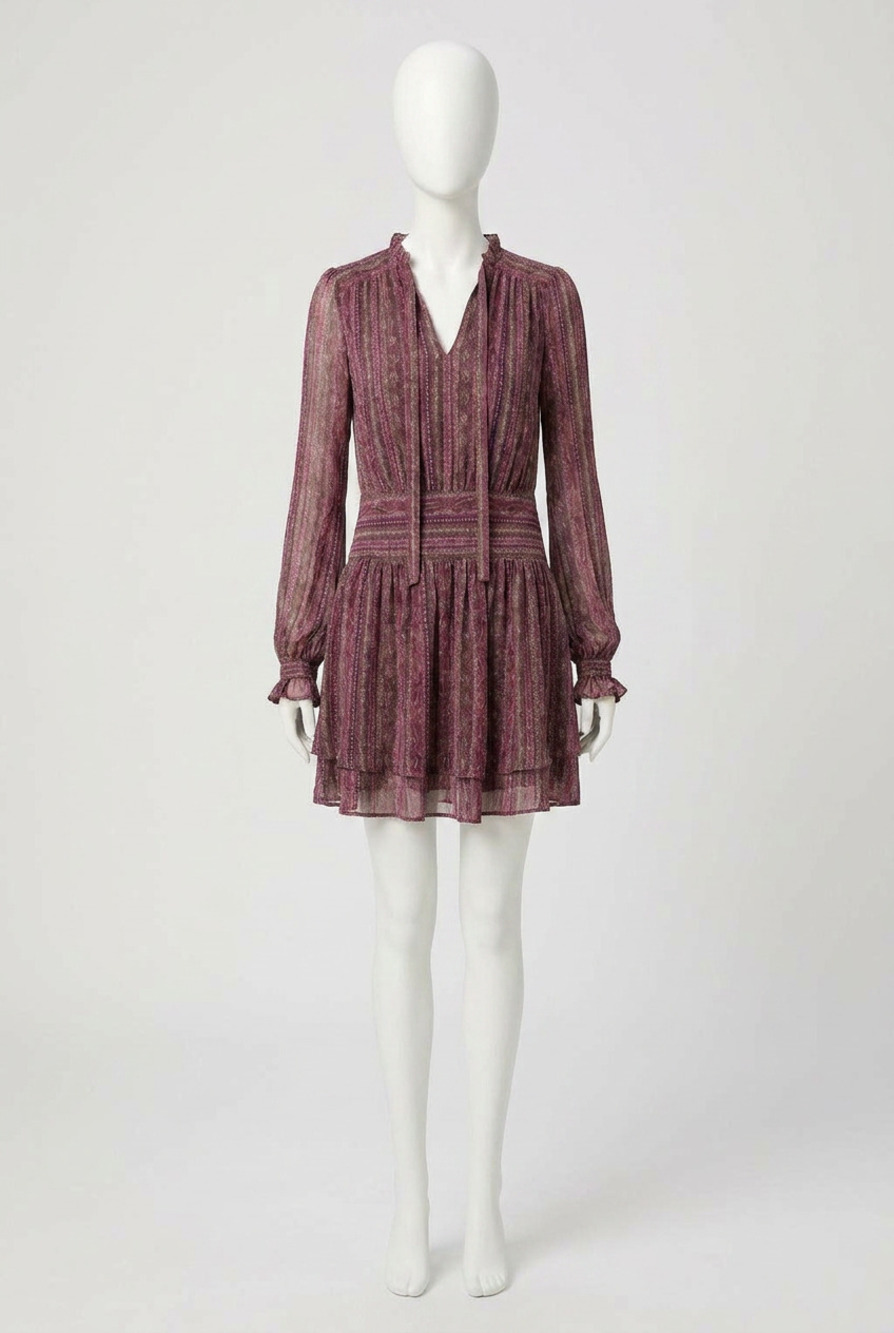 NEW PAIGE nantes mini dress in deep mauve